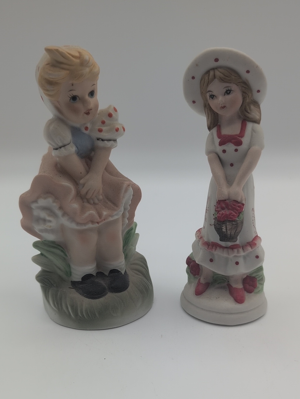 White and Pink Porcelain Girl Figurine Pair - Charming Home Accents